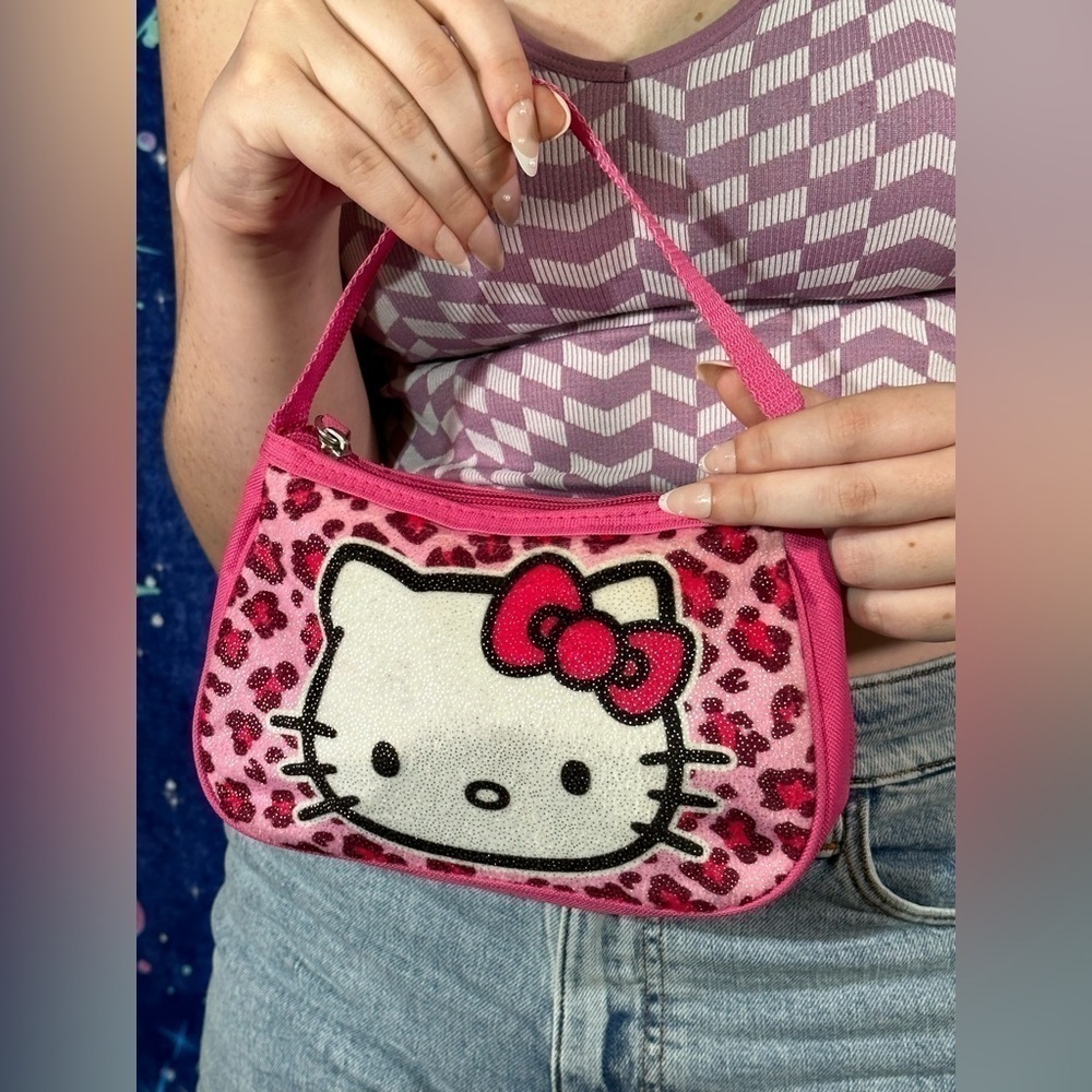 Hello Kitty Sanrio 2014 pink leopard print mini bag purse FAB Starpoint - Picture 3 of 16
